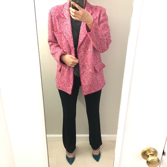 Women black Tuxedo  pants super stretchable - Picture 3 of 13